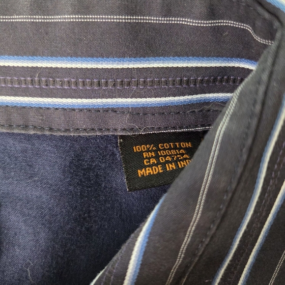 Ben Sherman Men's Striped Black  Multi-Color Cotton Button Down Shirt - Picture 4 of 6